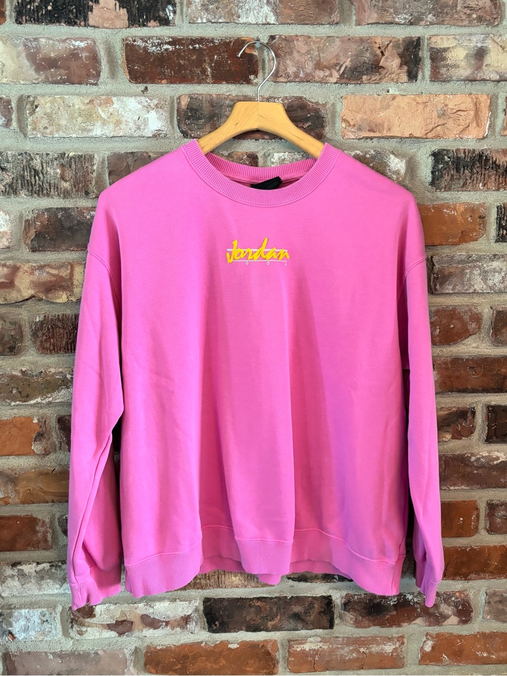 Jordan Pink Brooklyn Fleece Crewneck Sweatshirt, L